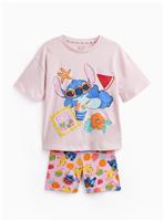 Pink Lilo & Stitch Print Shortie Pyjamas 13-14 years