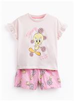Pink Looney Tunes Tweety Shortie Pyjamas 10-11 years