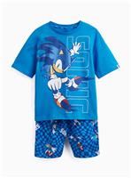 Blue Sonic Print Shortie Pyjamas 8-9 years