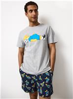 Simpsons Football Shortie Pyjamas M