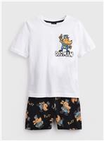 White Dog Man Print Shortie Pyjamas 6-7 years