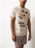 Beige Wallace & Gromit Print Shortie Pyjamas XL