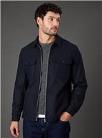 BURTON Navy Wool Look Harrington Jacket S