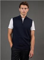 BURTON Navy Zip Neck Knitted Tank XL