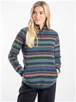 WEIRD FISH Reena 1/4 Zip Printed Micro Fleece Blue 16