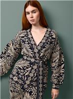 Tu x Morris & Co. Intarsia Print Co-ord Belted Cardigan XS