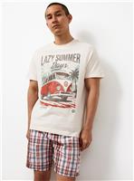 Cream Volkswagen Graphic Shortie Pyjamas M