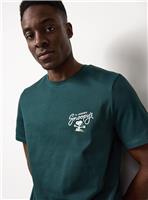 Green Peanuts Snoopy Bakery Graphic T-Shirt L