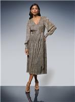 WALLIS Animal Metallic Tie Waist Midi Dress 18