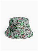 Grey Minecraft Print Bucket Hat 3-5 years