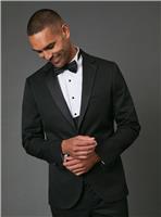 BURTON Black Slim Fit Tuxedo Suit Jacket 40S
