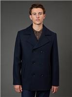 BURTON Navy Signature Wool Blend Peacoat L