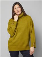 WALLIS Roll Neck Button Cuff Jumper L