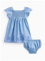 Blue Paddington Print Chambray Dress & Knickers Set 18-24 months