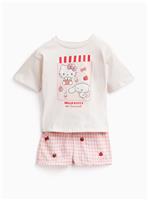 White Hello Kitty Print T-Shirt & Shorts Set 6-9 months