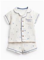 White Peter Rabbit Print Shortie Traditional Pyjamas 12-18 months
