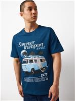 Navy Volkswagen Camper Graphic T-Shirt XL