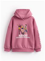 Pink KPop Demon Hunters Graphic Hoodie 9 years