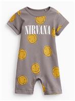 Charcoal Nirvana Print Romper 6-9 months
