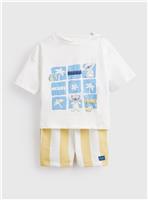White Lilo & Stitch Graphic T-Shirt & Shorts Set Up to 3 mths