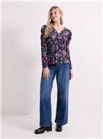 DOROTHY PERKINS Button Detail Printed Peplum Blouse 14