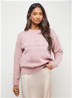 OASIS Embellished Fairisle Crew Neck Jumper M