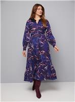 WALLIS Abstract Print Lace Collar Pleated Midi Dress 16