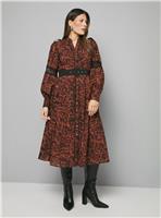 WALLIS Leopard Print Button Midi Dress 18