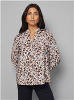 WALLIS Animal Print Collarless Zip Blouse 20
