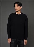 BURTON Black Cotton Rich Ribbed Crew Neck Jumper M