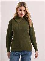 DOROTHY PERKINS Split Neck Ribbed Jumper M