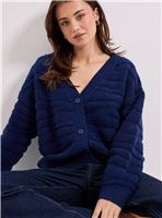 DOROTHY PERKINS Chunky Trim Zebra Cardigan Blue M