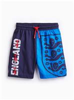 Mini Me Navy England Print Swim Shorts 7-8 years
