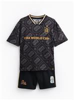 Black Official FIFA Print T-Shirt & Shorts Set 3 years
