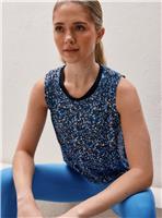 REAKTIV Blue Ditsy Print Loose Fit Swing Vest L