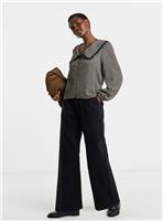 JD WILLIAMS Gingham Collar Button Through Blouson Top 32