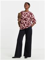 JD WILLIAMS Half Sleeve Boxy Bow Print Top 32