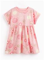 Pink Smiley Print Short Sleeve Dress 2-3 years