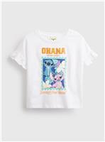 White Lilo & Stitch Graphic Frill Sleeve T-Shirt 2-3 years