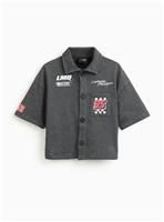 Grey Cars Lightning McQueen Graphic Denim Short Sleeve Shirt 6-7 years