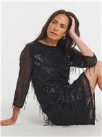 JD WILLIAMS Tassel Sequin Shift Dress 12