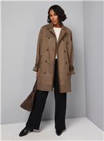 WALLIS Brown Check Collared Coat 14
