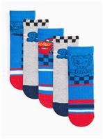 Blue & Grey Cars Lightning McQueen Print Ankle Socks 5 Pack 6-8.5 Infant
