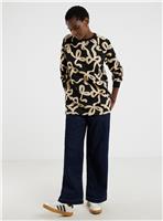 JD WILLIAMS Longline Bow Print Sweatshirt 10