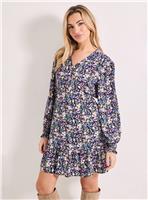DOROTHY PERKINS Frill Detail Tiered Smock Printed Mini Dress 14
