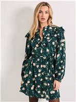 DOROTHY PERKINS Daisy Frill Yoke Belted Mini Shirt Dress 16