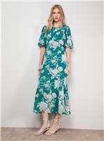 OASIS Puff Sleeve Trim Detail Panelled Tea Dress 10