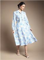 WALLIS Floral Button Tie Neck Midi Dress 20