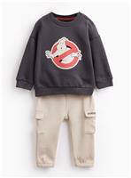 Black Halloween Ghostbusters Graphic Sweatshirt & Trousers Set 12-18 months