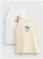 White & Yellow Hello Kitty Graphic Vests 2 Pack 10 years